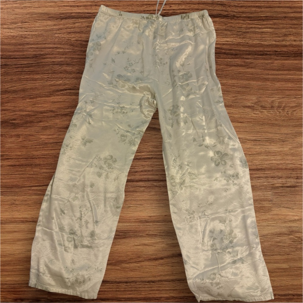 Vintage Victorias Secret Cream Satin Lounge Pants